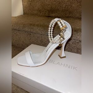 Manolo Blahnik Charona Imitation Pearl Ankle